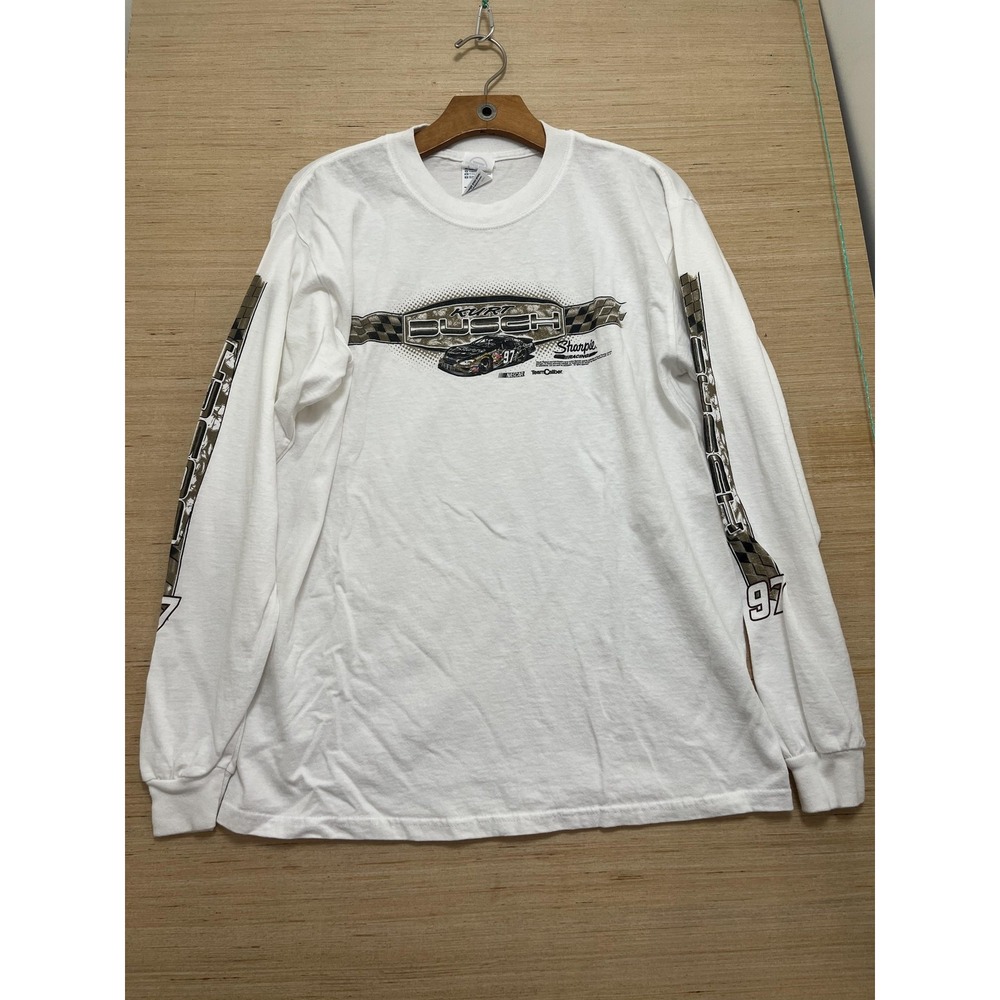 Kurt Busch Shirt Mens XL NASCAR Racing Long Sleeve 97 Sharpie Team Caliber